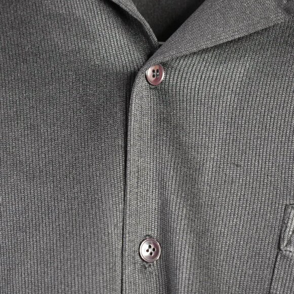 Ferruche Shirt L Mens Polo Black One Pocket Polyester Button Collared - Picture 4 of 10